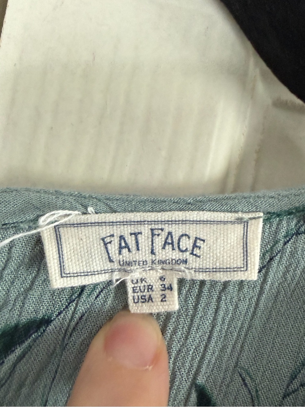 Fat Face Dress Floral Sleeveless Light Teal Blue Stretch Medium - Picture 3 of 13